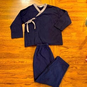 Deep navy blue 2 piece cotton set, size 4-6 kids